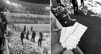 Statta konfeti diye Kur’an sayfaları ve bayrak parçası atıldı: Dört gözaltı